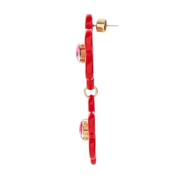 Kate Spade New York X Target Red Floral Linear Earrings New - Picture 3 of 6
